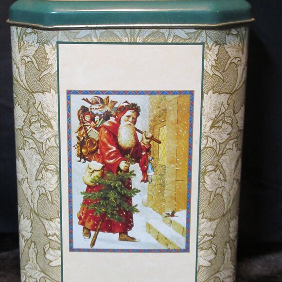 Victorian Collection Collectible Santa Card Tin (empty) - Picture 1 of 10